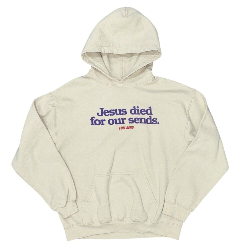 Full Send Nelkboys Hoodie Sweatshirt Sz M Jesus Died For Our Sends Pullover Logo